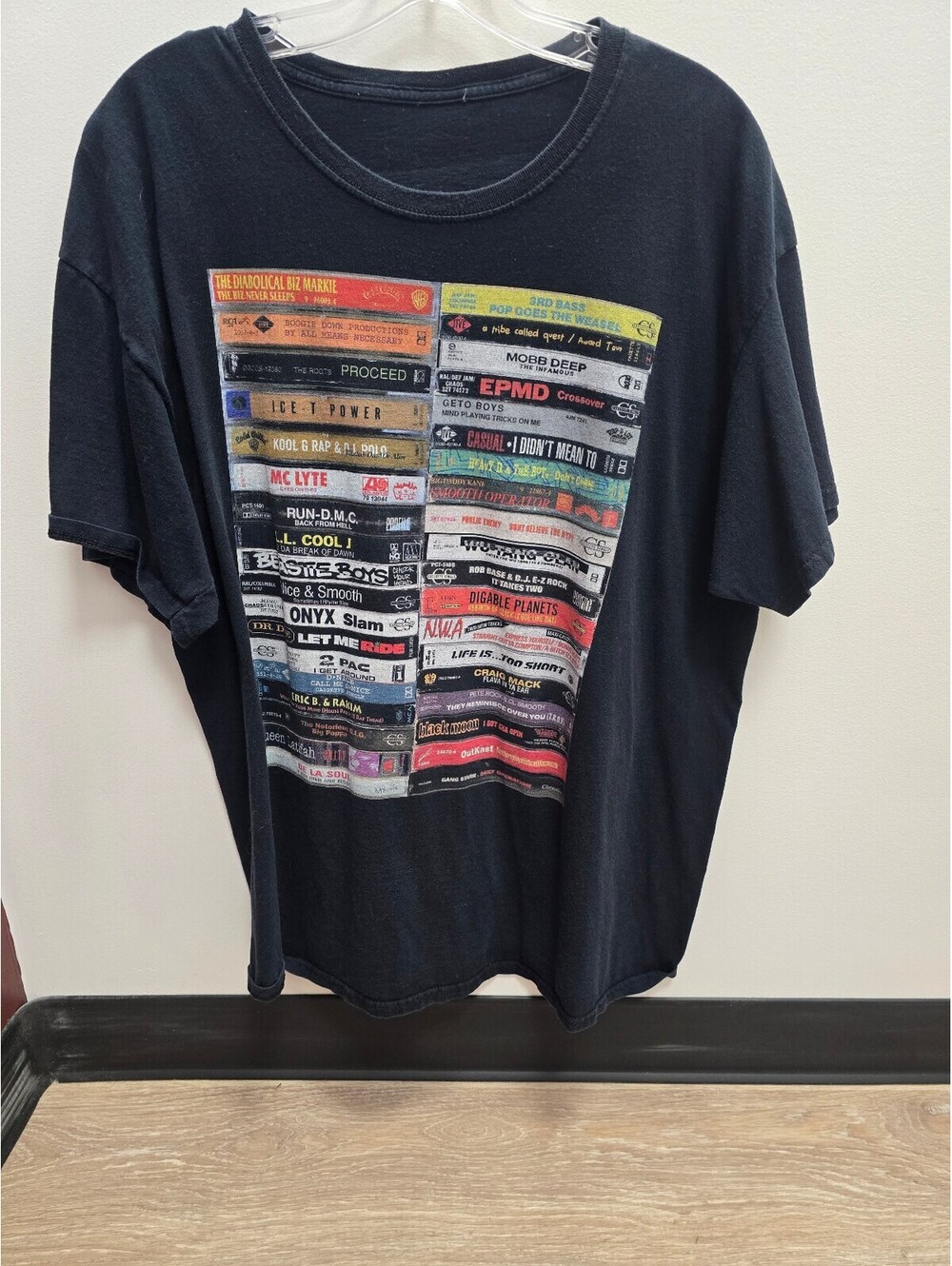 Hip Hop Cassette Tape Rap T-Shirt Wu Tang NWA Run DMC